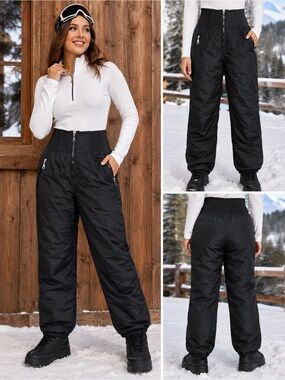 Women’s Black High-Waist Insulated Jogger Pants